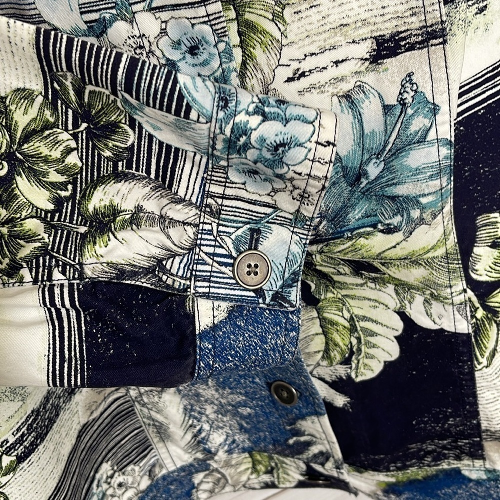 Chico’s Cotton Stretch Tropical Print 3/4 Sleeve Jacket Size 16/XL/Chico’s 3 - Picture 3 of 7